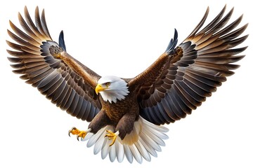 Obraz premium Eagle in the Sky Isolated. Majestic Eagle in Flight. Powerful Bird Soaring Photo.