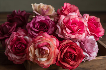 Fototapeta premium roses in red and pink shades