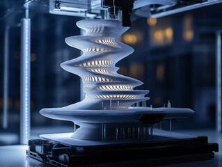 Spiral Architectural Structure Printed with Advanced 3D Printing Technology