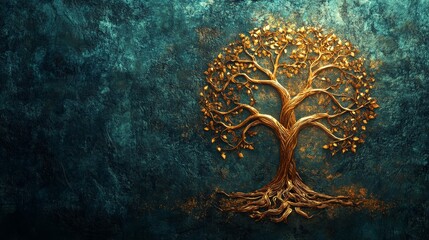 Yggdrasil Tree Symbol, intricately designed representation of the Norse world tree, showcasing detailed roots and branches, rich in symbolism and lore.