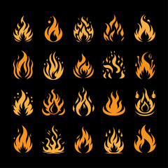fire flames set