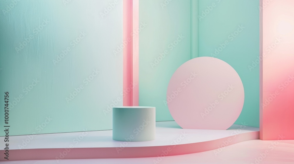 Poster smooth pastel gradient transitioning from soft pink to mint, creating a fresh and modern visual effe
