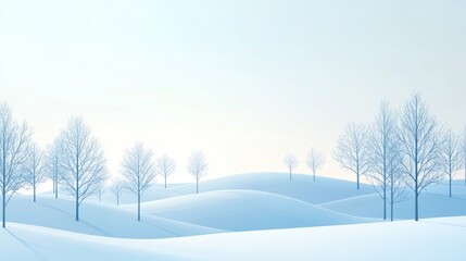 Obraz premium A snowy landscape with trees and a blue sky