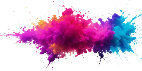 Bright colorful watercolor splash splatter stain brush strokes on white background. Modern vibrant aquarelle spot. Rainbow trendy isolated design on white. Element. Vector watercolor illustration.	