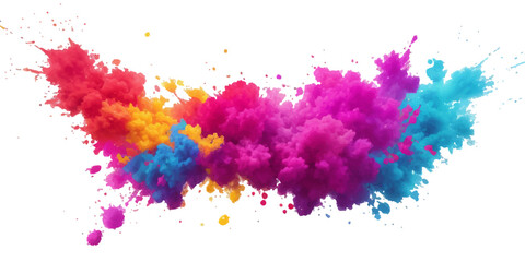 Bright colorful watercolor splash splatter stain brush strokes on white background. Modern vibrant aquarelle spot. Rainbow trendy isolated design on white. Element. Vector watercolor illustration.	