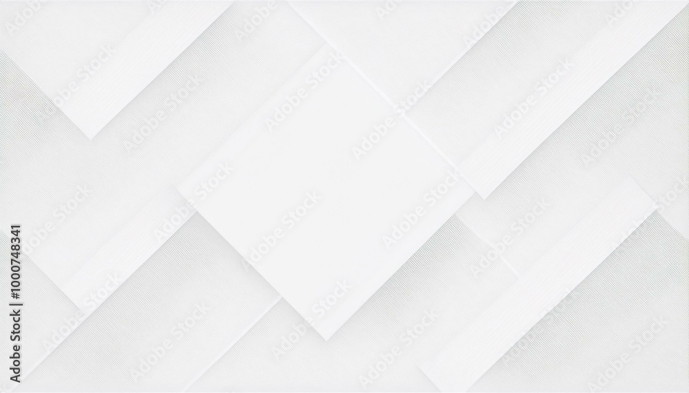 Wall mural abstract white background with texture pattern, layered geometric triangle shapes, white and grey gl