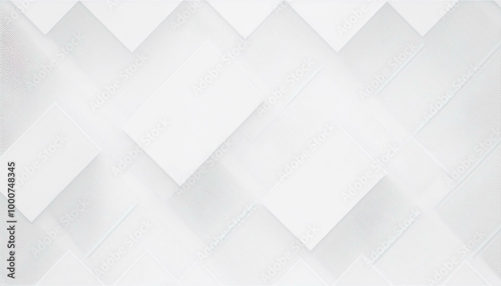 Poster modern geometric square shape overlapping layer on white background with copy space. technology whit