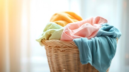 Obraz premium A basket full of colorful clothes