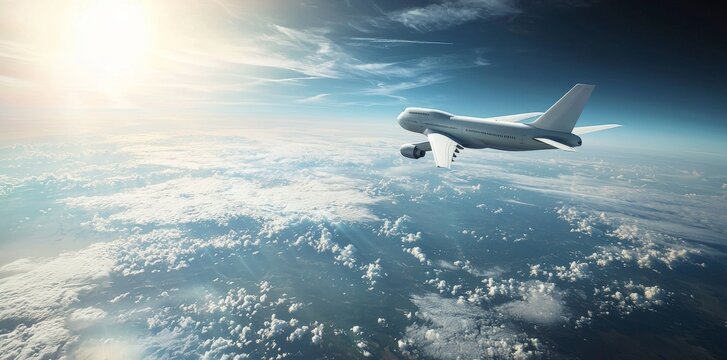 Stratospheric Flight: Jet Plane Cutting Through the Sky
