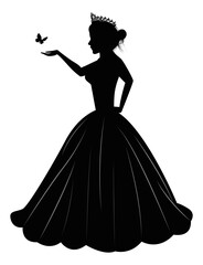 Fototapeta premium Cute Princess Silhouette