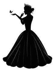 Fototapeta premium Cute Princess Silhouette