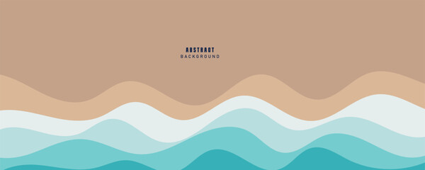 Sea waves layered vector background illustration and sea beach vector illustration.