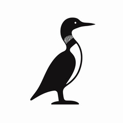 Obraz premium loon silhouette vector illustration, Loon silhouette vector art illustration with white background, loon silhouette vector illustration, Loon silhouette vector art illustration with white background