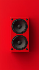 Red speaker on red background