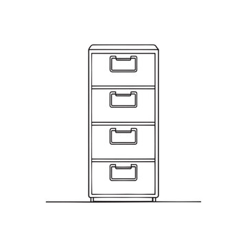 recommend clip art:  Filing Cabinet Office Furniture isolated continuous line art flat vector illustration on white background