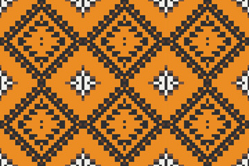 Traditional Thai Art Arabic Pattern Imagesfolk Embroidery, Aztec Geometric Ornament Print. Design for Carpet, Wallpaper, Clothing, Wrapping, Fabric