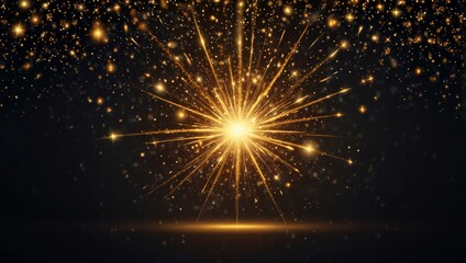 sparkles on a transparent background. Christmas light effect. Sparkling magical dust particles.The dust sparks and golden stars shine with special light
