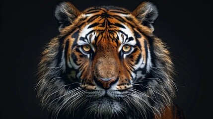 Obraz premium A Close-Up Portrait of a Tiger's Intense Gaze