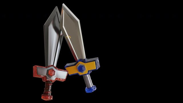 3D Animation of Enchanted Twin Swords | Alpha Channel