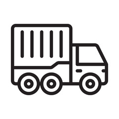 Truck Line Icon. Editable Stroke. Pixel Perfect. For Mobile and Web.