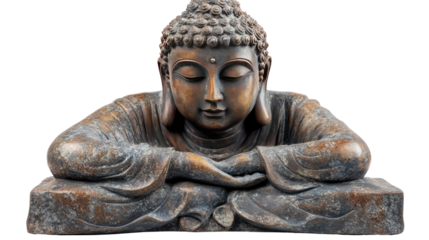 statue of buddha isolated on white background 