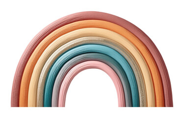 Obraz premium Abstract Boho Rainbow Arc Isolated on Transparent Background.