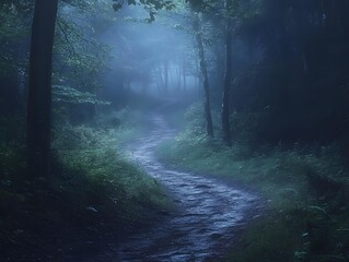 Obraz premium foggy forest in the morning