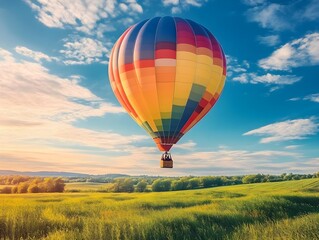 Naklejka premium hot air balloon in flight