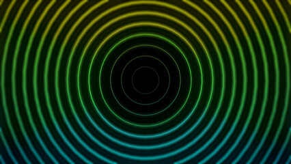 A neon color circle with blue, blue and green lights, tunnel neon circle image.
