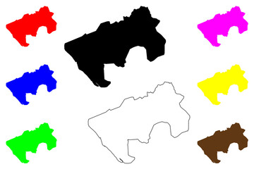 Vasai-Virar City (Republic of India, Maharashtra State) map vector illustration, scribble sketch City of Vasai Virar map