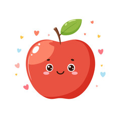Apple Cute Cartoon Fruit Fresh Animation Healthy Character

