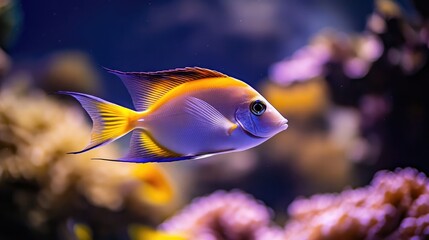 Naklejka premium Colorful Tropical Fish Swimming in a Coral Reef