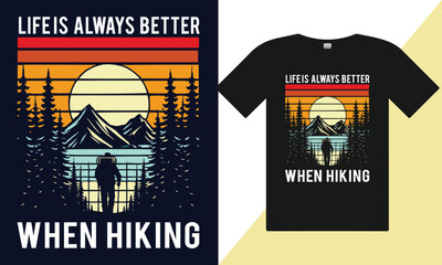 vintage mountain hiking hiking t shirt design