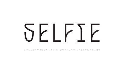 Modern font alphabet made minimal luxury style