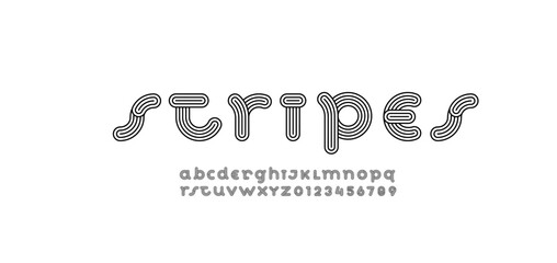 alphabet striped decorative font
