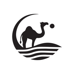 Minimalist camel logo with white background