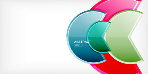 Fototapeta premium Trendy round shapes with triangular angle design element. Vector Illustration For Wallpaper, Banner, Background, Card, Book Illustration, landing page