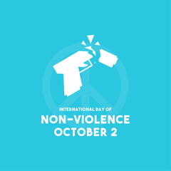 International Day of Non-Violence. October 2. Blue background.