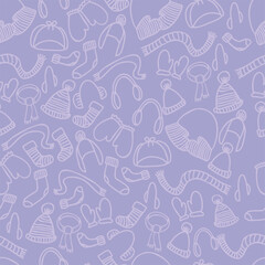Winter Accessories Seamless Pattern print background. Great for fashion, shops, clothes, and accessories design projects. Surface pattern design