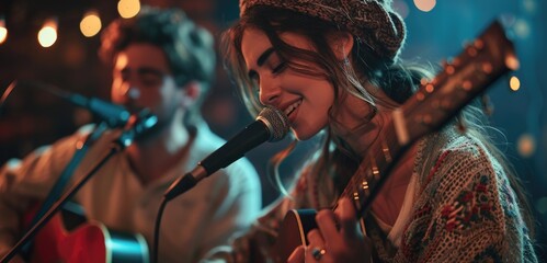 Acoustic Duo Performing Live at a Cozy Venue