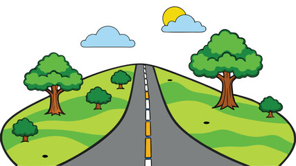 road on vector art illustration white background