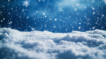 Cold sky and snowy background