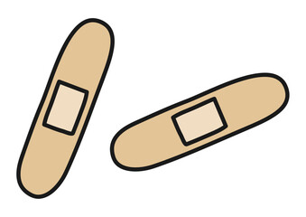 シンプルでかわいい絆創膏のベクターイラスト