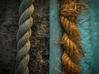 Comparison of Twisted Rope and Worn Fiber Rope