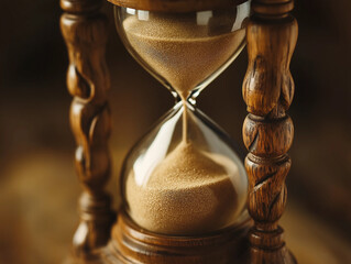 Rustic Wooden Hourglass with Sand