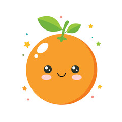 Obraz premium Orange Cute Cartoon Fruit Fresh Animation Healthy Character 