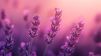 Naklejka premium Lavender blossoms in soft light