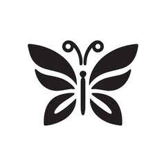 Minimalist butterfly logo with white background