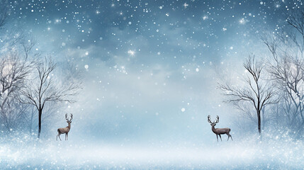 Beautifull background on a Christmas theme with snowdrifts, snowfall and a blurred background. stock photo