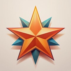 Obraz premium Flat art star logo, designed with a simple and simple shape